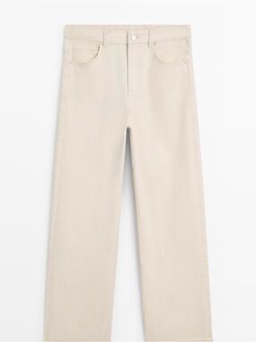 Massimo ditti  Cream Jeans - Minimalist Back Pocket Design